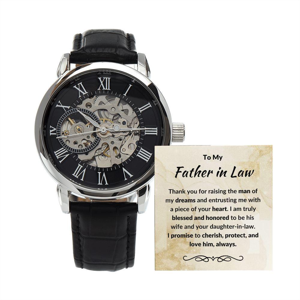 To My Father in Law from Daughter in Law - Openwork Watch - Mallard Moon Gift Shop