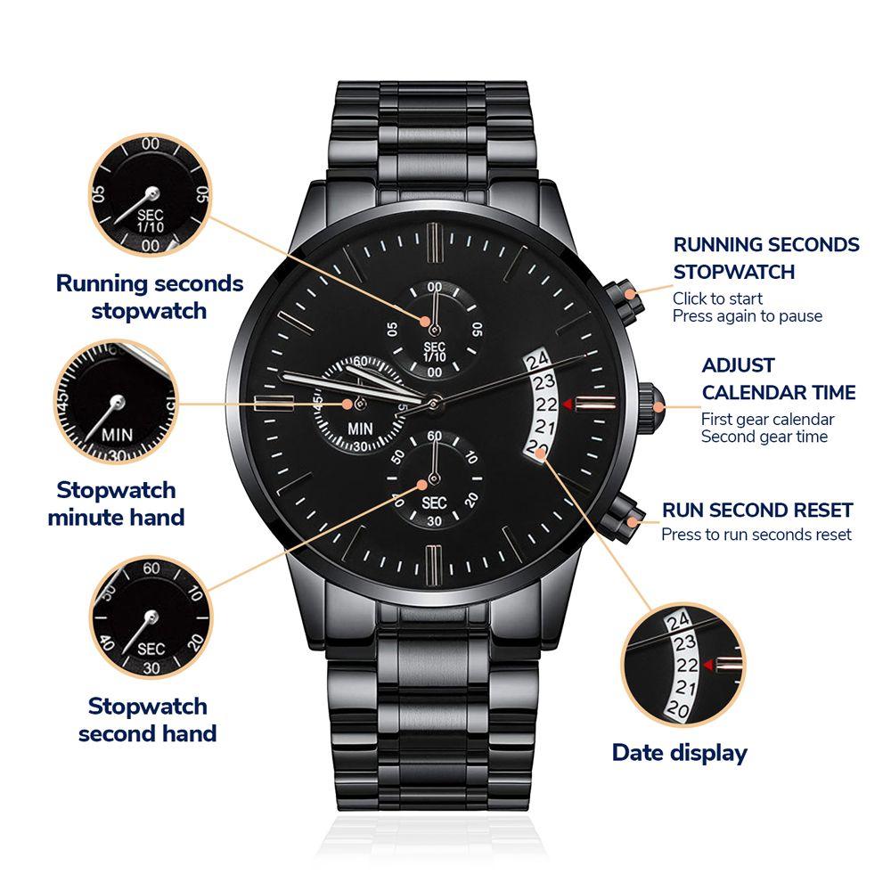 To My Father in Law from Son in Law Engraved Wrist Watch - Mallard Moon Gift Shop