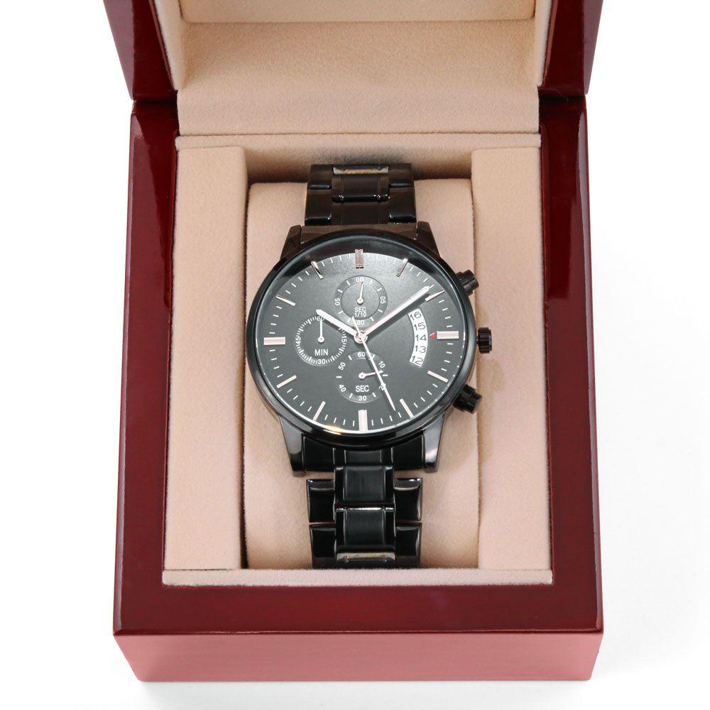 To My Father in Law from Son in Law Engraved Wrist Watch - Mallard Moon Gift Shop