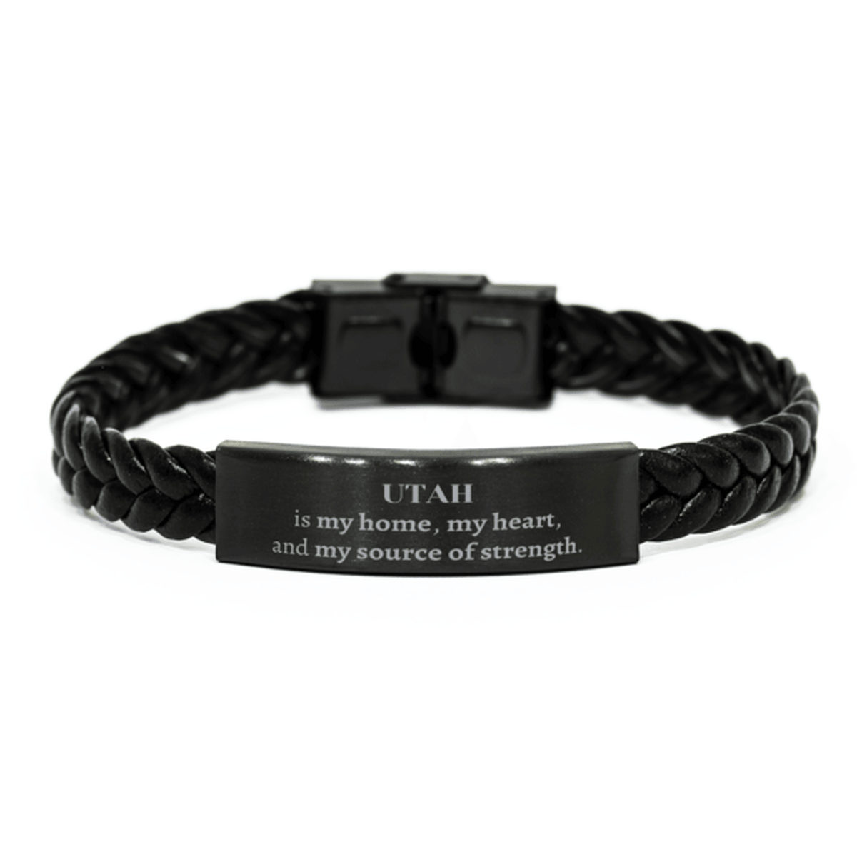 Utah is my home Gifts, Lovely Utah Birthday Christmas Braided Leather Bracelet For People from Utah, Men, Women, Friends - Mallard Moon Gift Shop