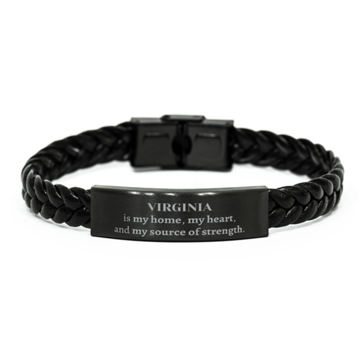 Virginia is my home Gifts, Lovely Virginia Birthday Christmas Braided Leather Bracelet For People from Virginia, Men, Women, Friends - Mallard Moon Gift Shop