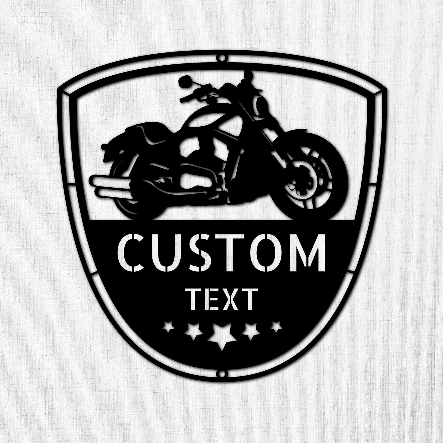 Motorcycle Biker Personalized Name Indoor Outdoor Steel Wall Sign - Mallard Moon Gift Shop
