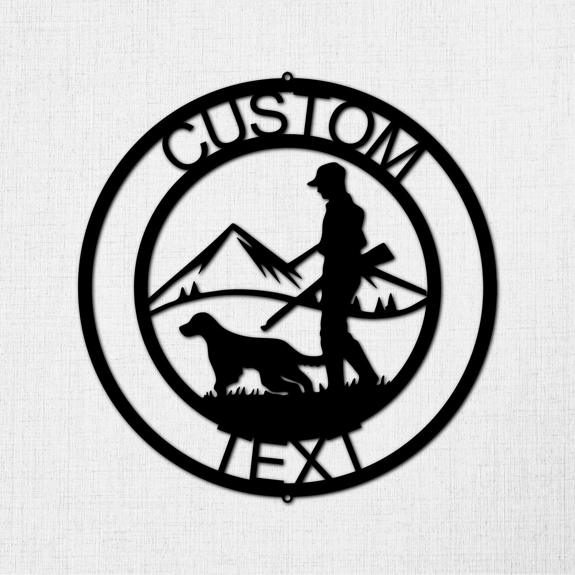 The Hunter Personalized Monogram Indoor Outdoor Steel Wall Sign - Mallard Moon Gift Shop