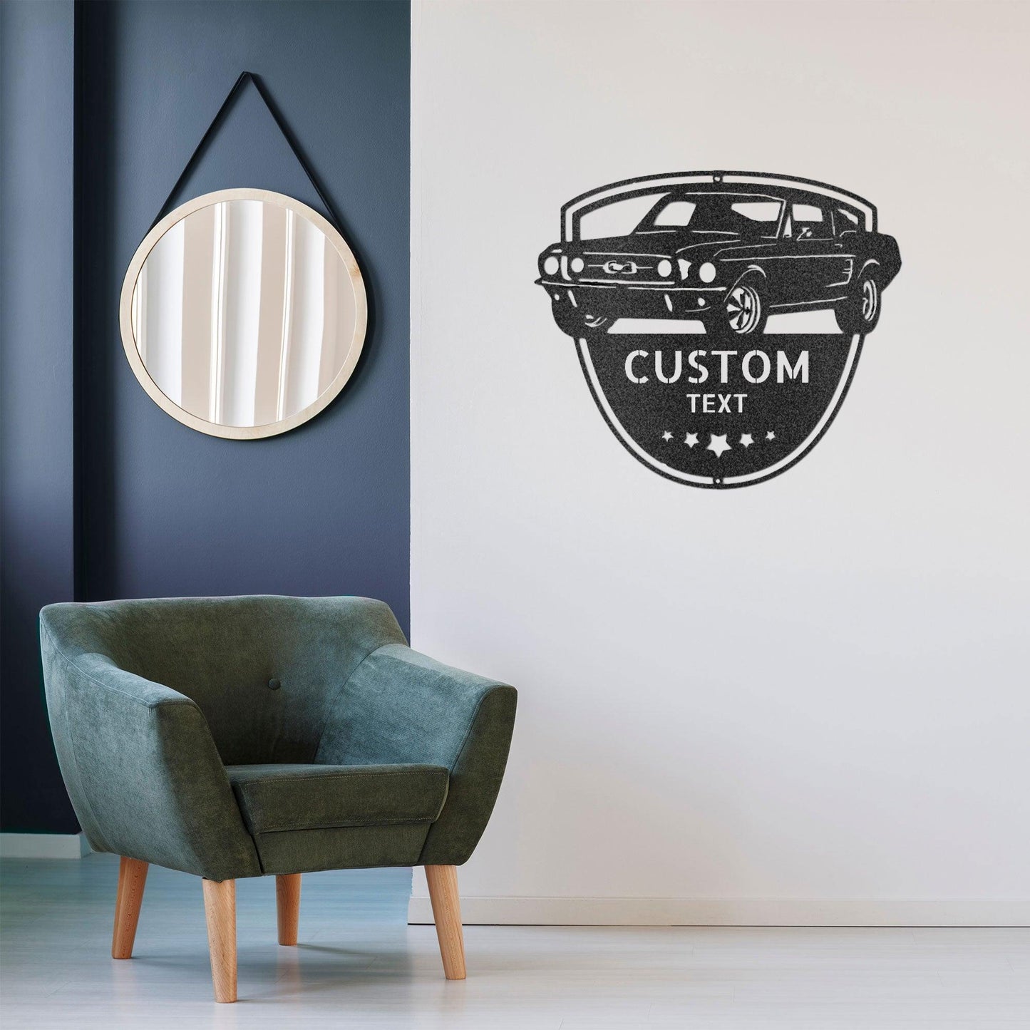 Classic Sports Car Shop Personalized Indoor Outdoor Steel Wall Sign - Mallard Moon Gift Shop