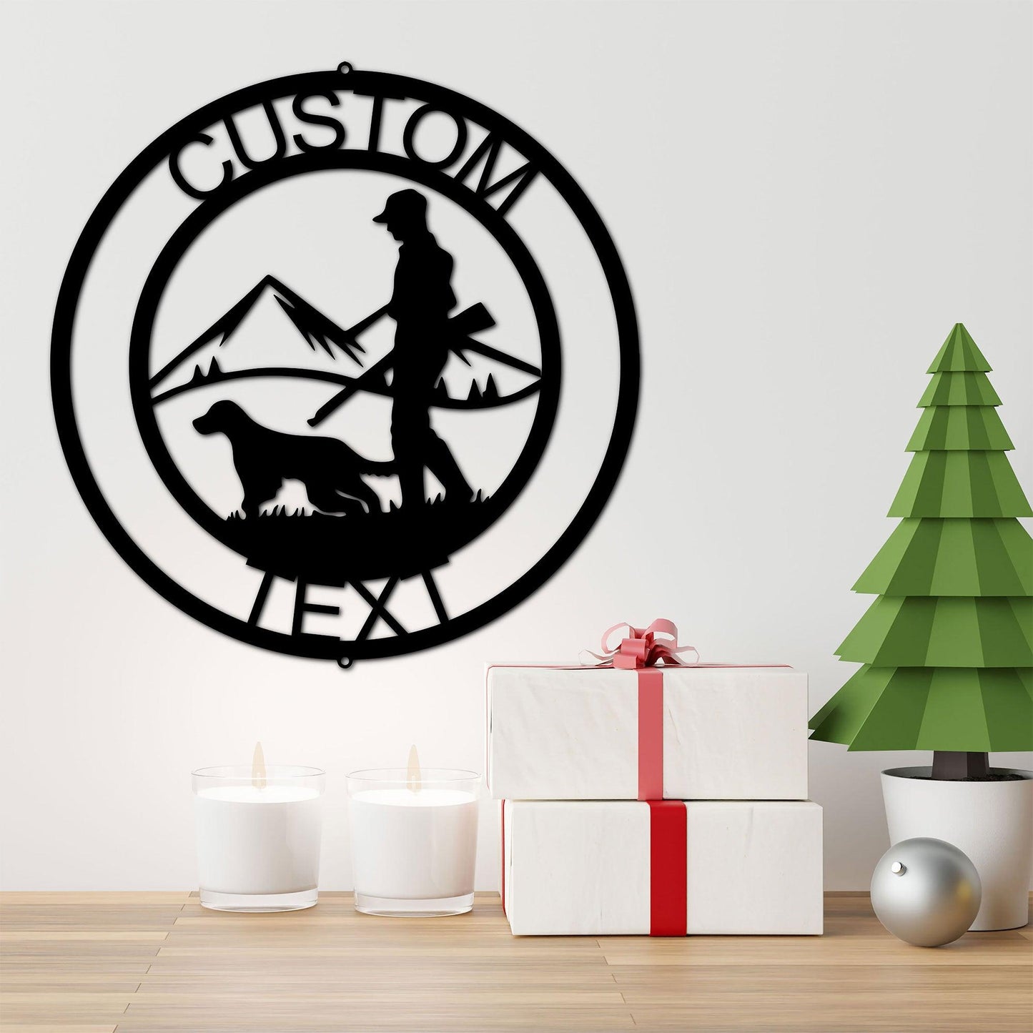 The Hunter Personalized Monogram Indoor Outdoor Steel Wall Sign - Mallard Moon Gift Shop