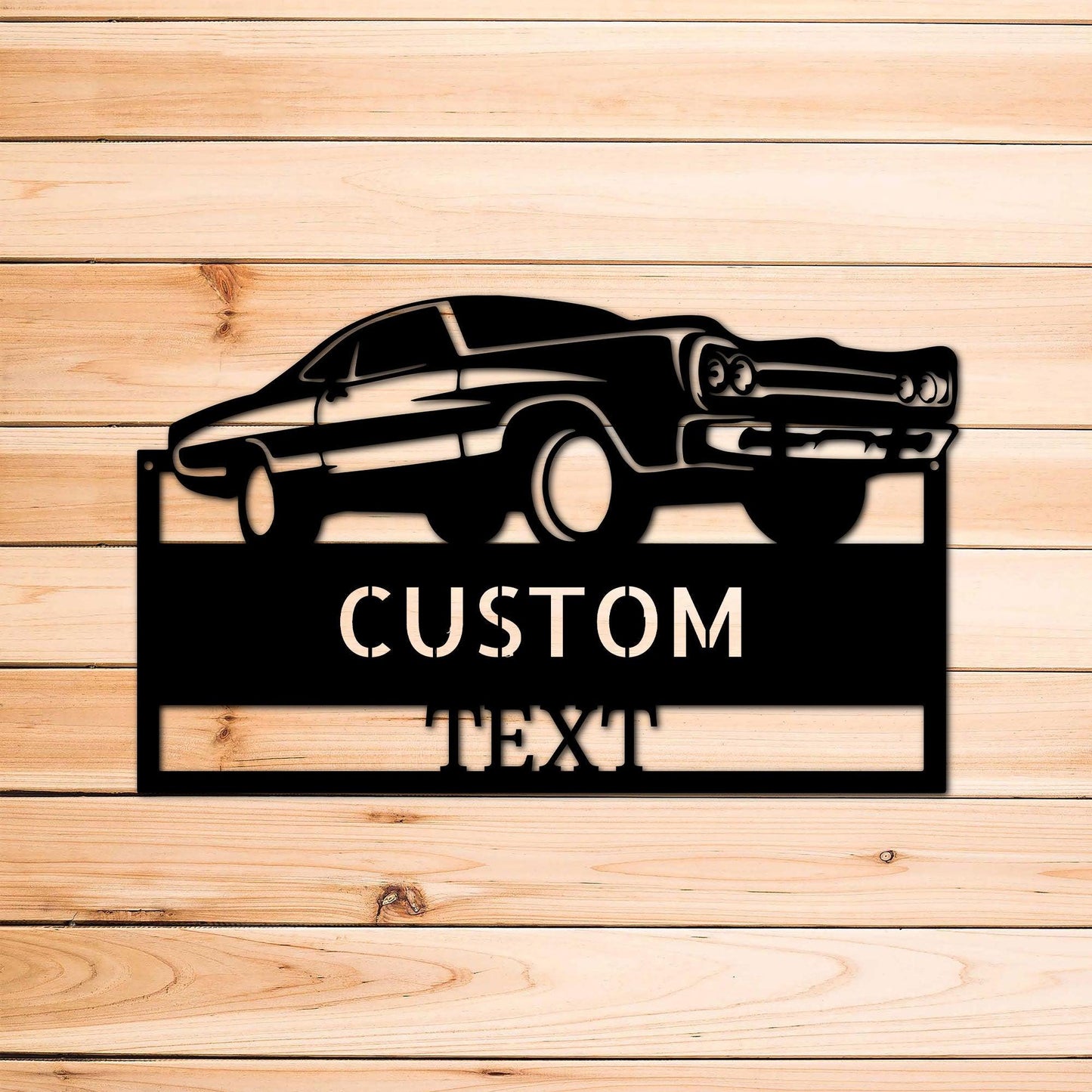 Classic Muscle Car Personalized Indoor Outdoor Steel Wall Sign - Mallard Moon Gift Shop