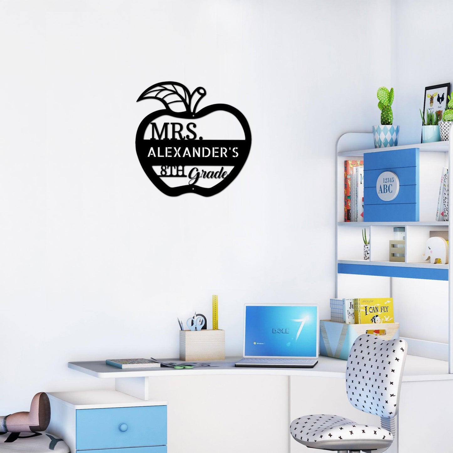 Teacher Appreciation Personalized Monogram Indoor Outdoor Steel Wall Sign - Mallard Moon Gift Shop