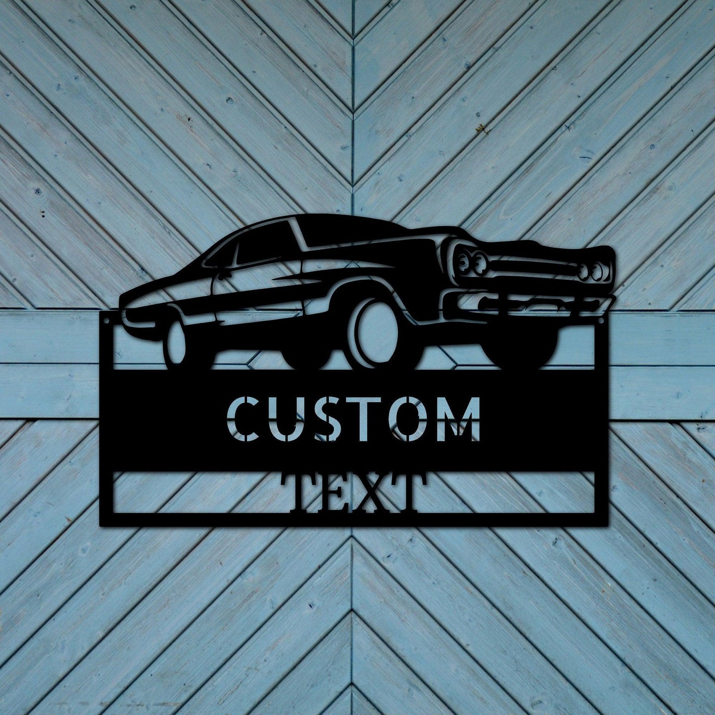 Classic Muscle Car Personalized Indoor Outdoor Steel Wall Sign - Mallard Moon Gift Shop