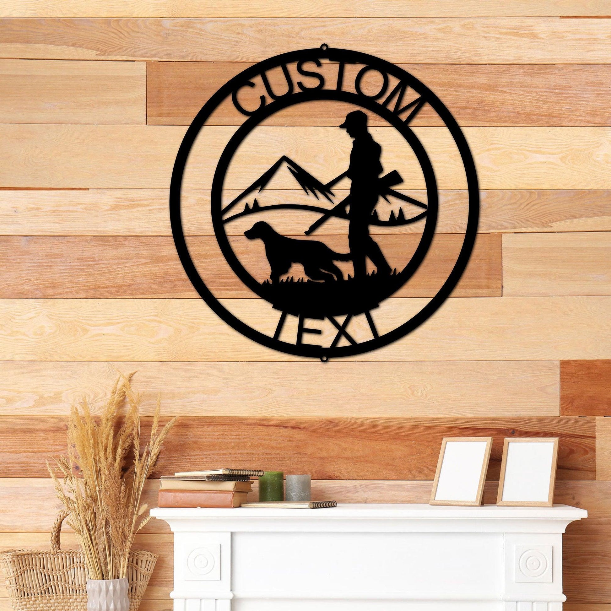 The Hunter Personalized Monogram Indoor Outdoor Steel Wall Sign - Mallard Moon Gift Shop