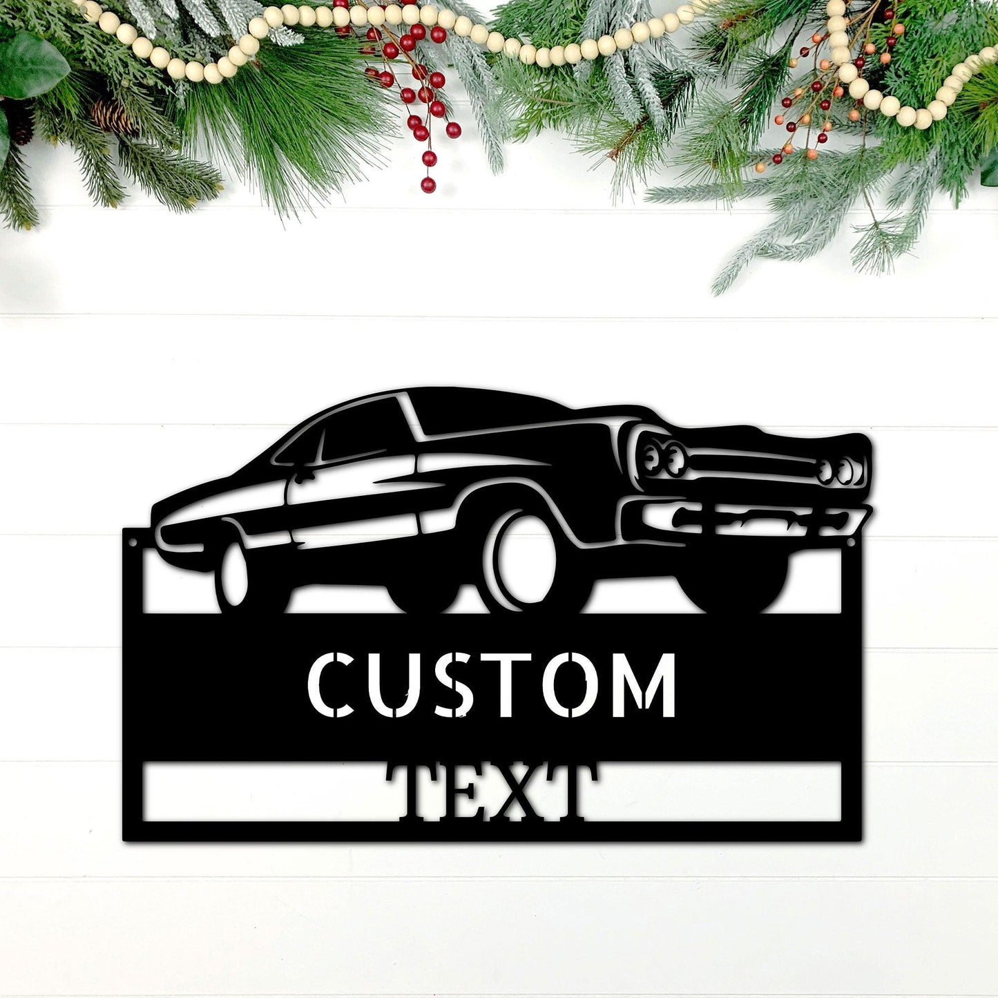 Classic Muscle Car Personalized Indoor Outdoor Steel Wall Sign - Mallard Moon Gift Shop