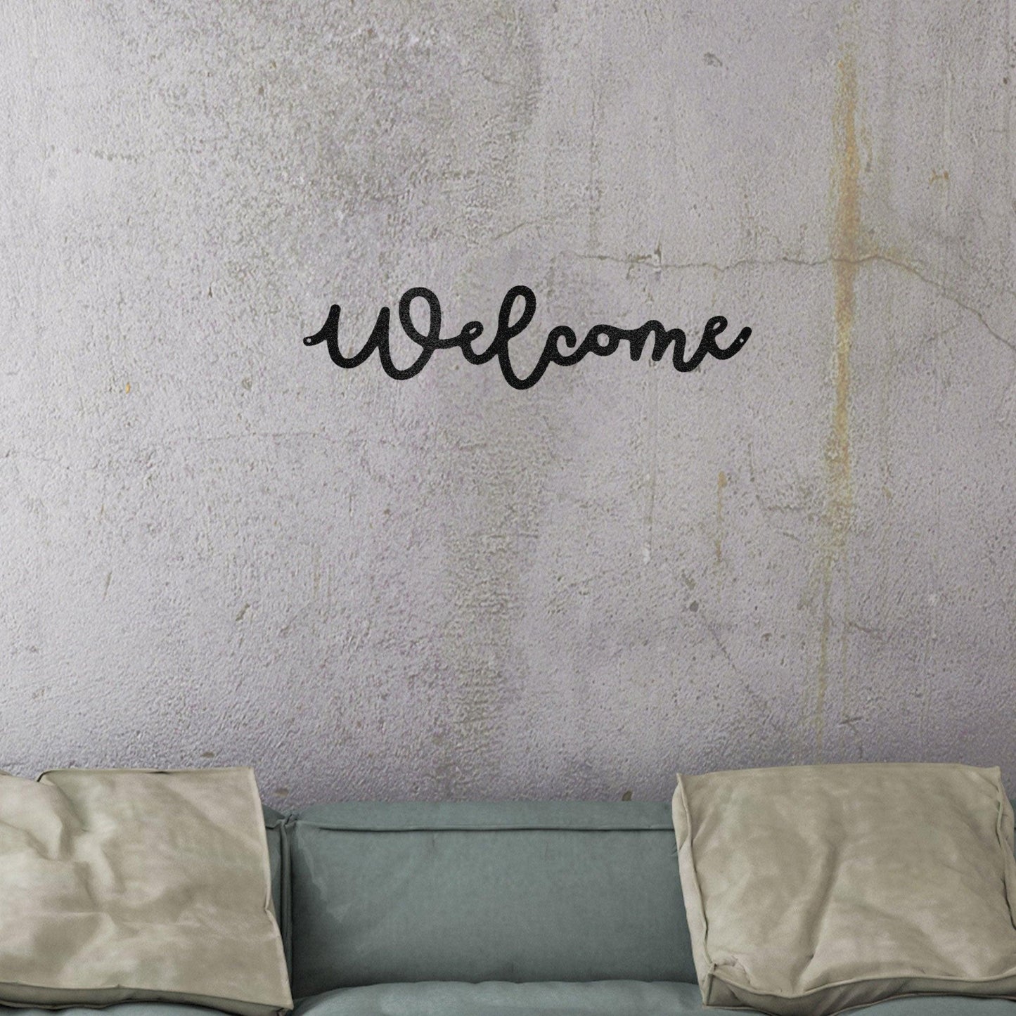 Welcome Script Indoor Outdoor Steel Wall Sign - Mallard Moon Gift Shop