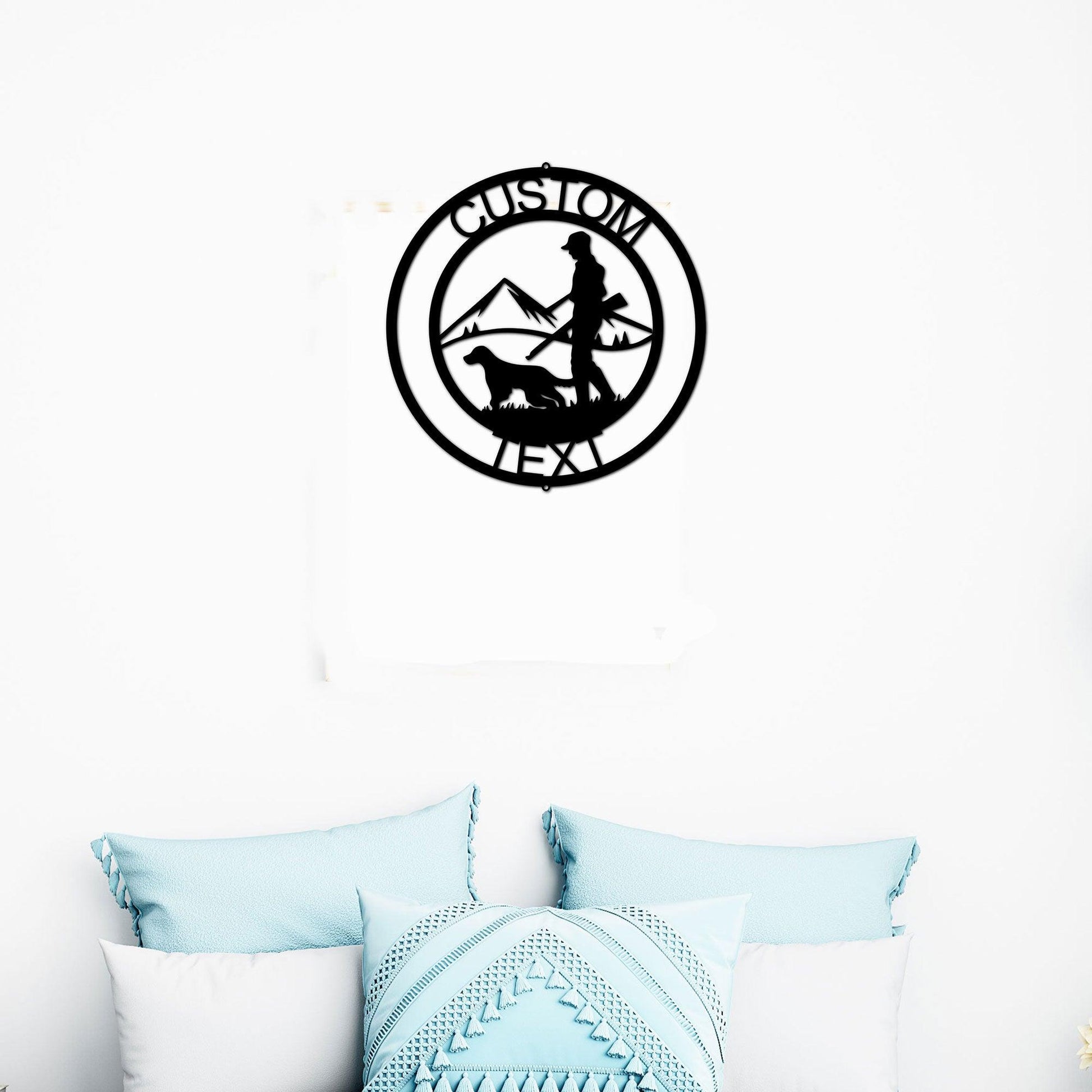 The Hunter Personalized Monogram Indoor Outdoor Steel Wall Sign - Mallard Moon Gift Shop
