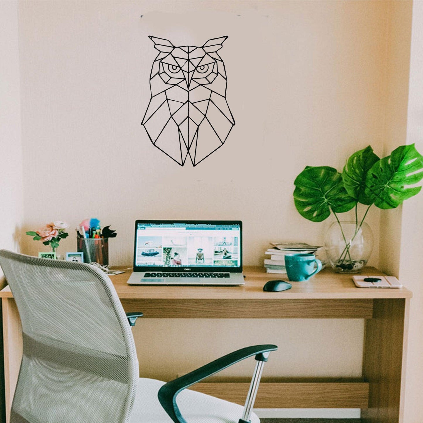 Geometric Owl Indoor Outdoor Steel Wall Sign - Mallard Moon Gift Shop