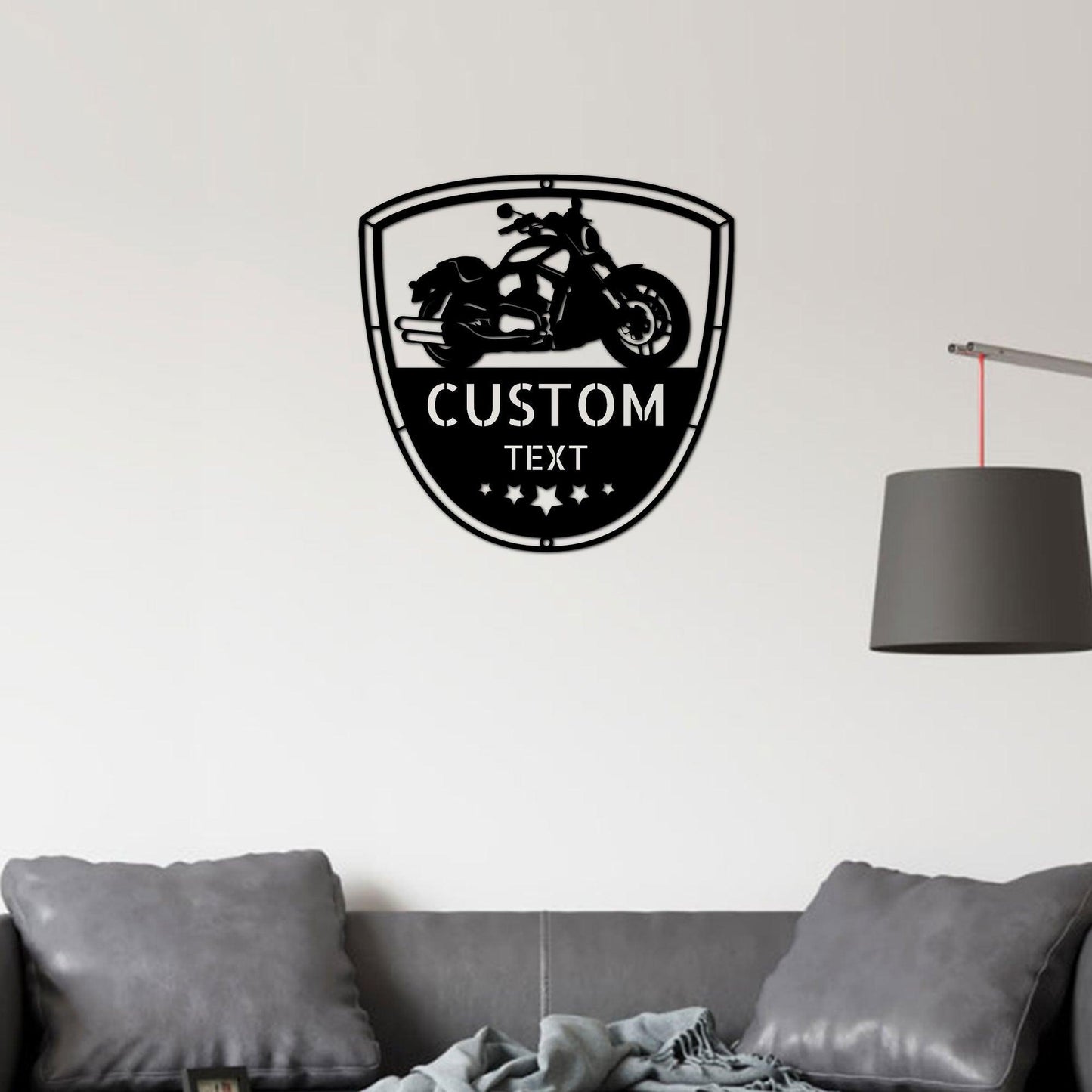 Motorcycle Biker Personalized Name Indoor Outdoor Steel Wall Sign - Mallard Moon Gift Shop