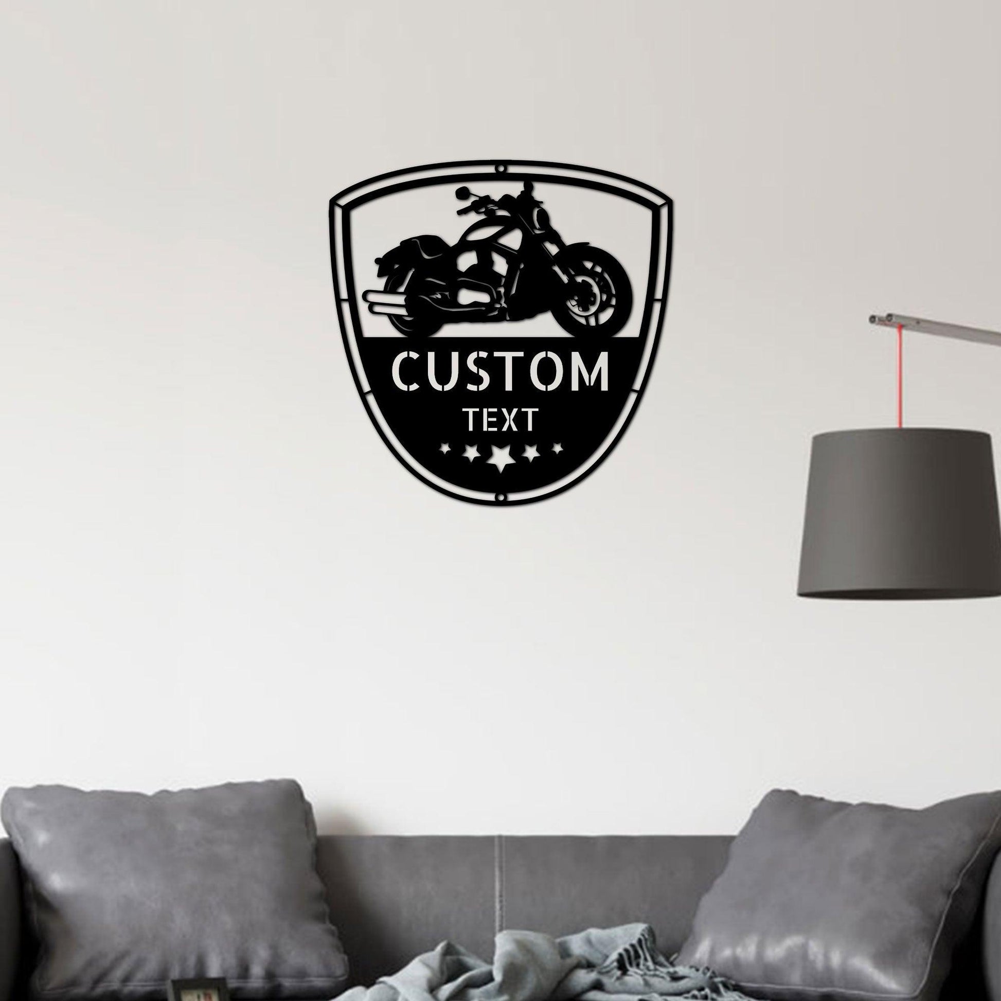 Motorcycle Biker Personalized Name Indoor Outdoor Steel Wall Sign - Mallard Moon Gift Shop