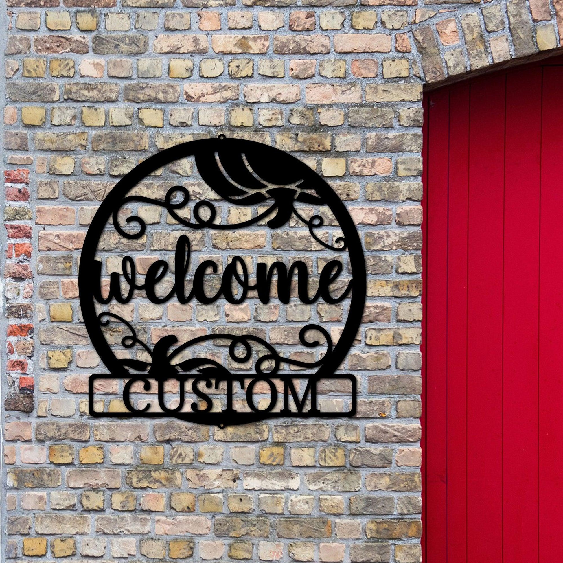 Welcome Fall Custom Monogram Indoor Outdoor Steel Wall Sign - Mallard Moon Gift Shop