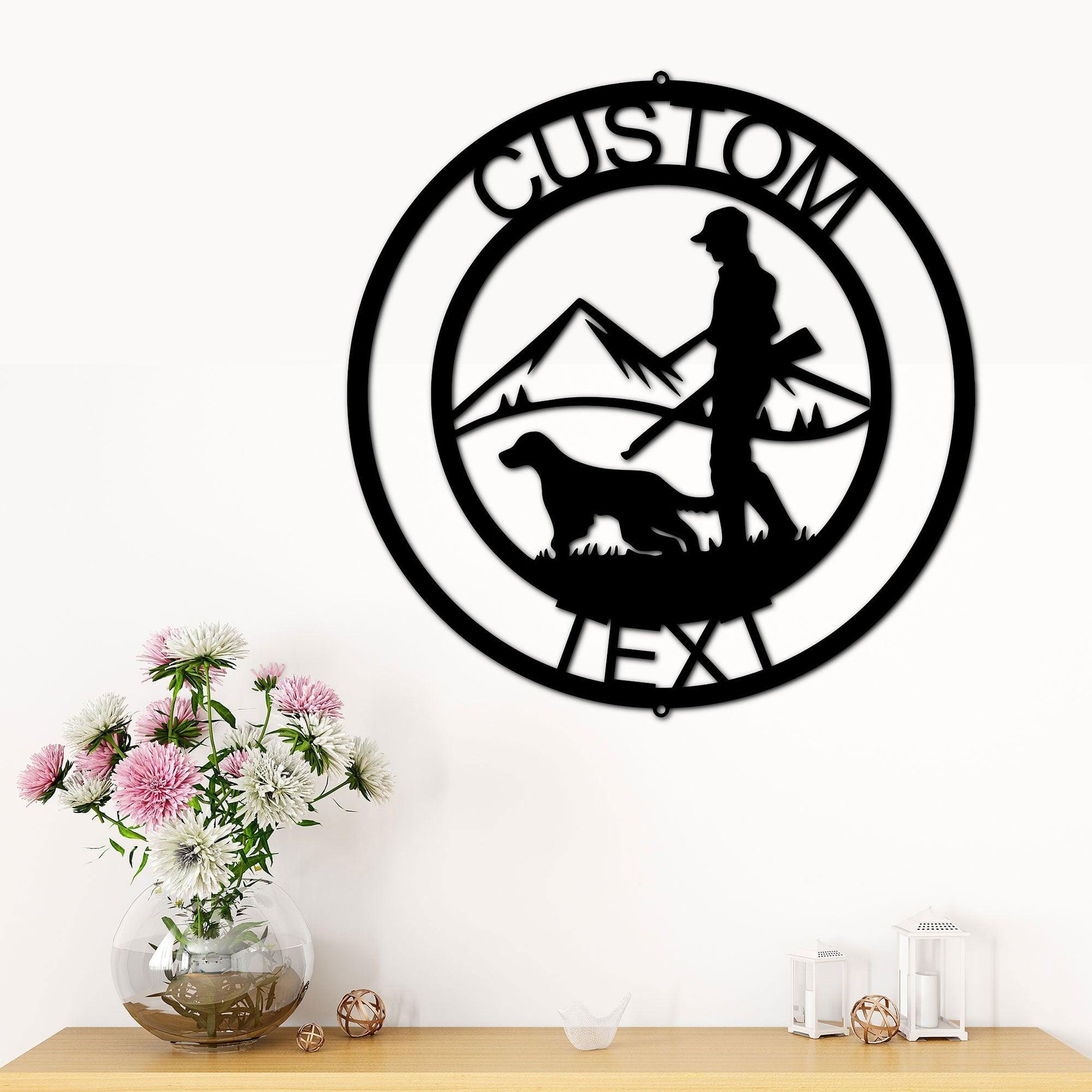 The Hunter Personalized Monogram Indoor Outdoor Steel Wall Sign - Mallard Moon Gift Shop
