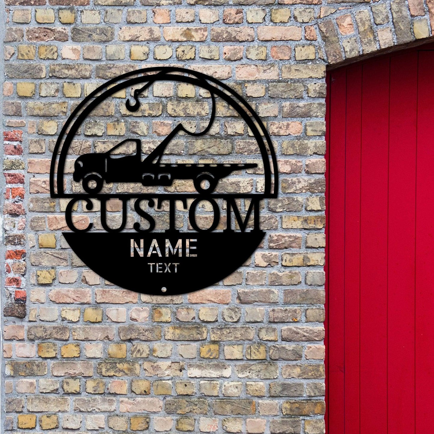 Tow Truck Custom Name Indoor Outdoor Steel Wall Sign - Mallard Moon Gift Shop