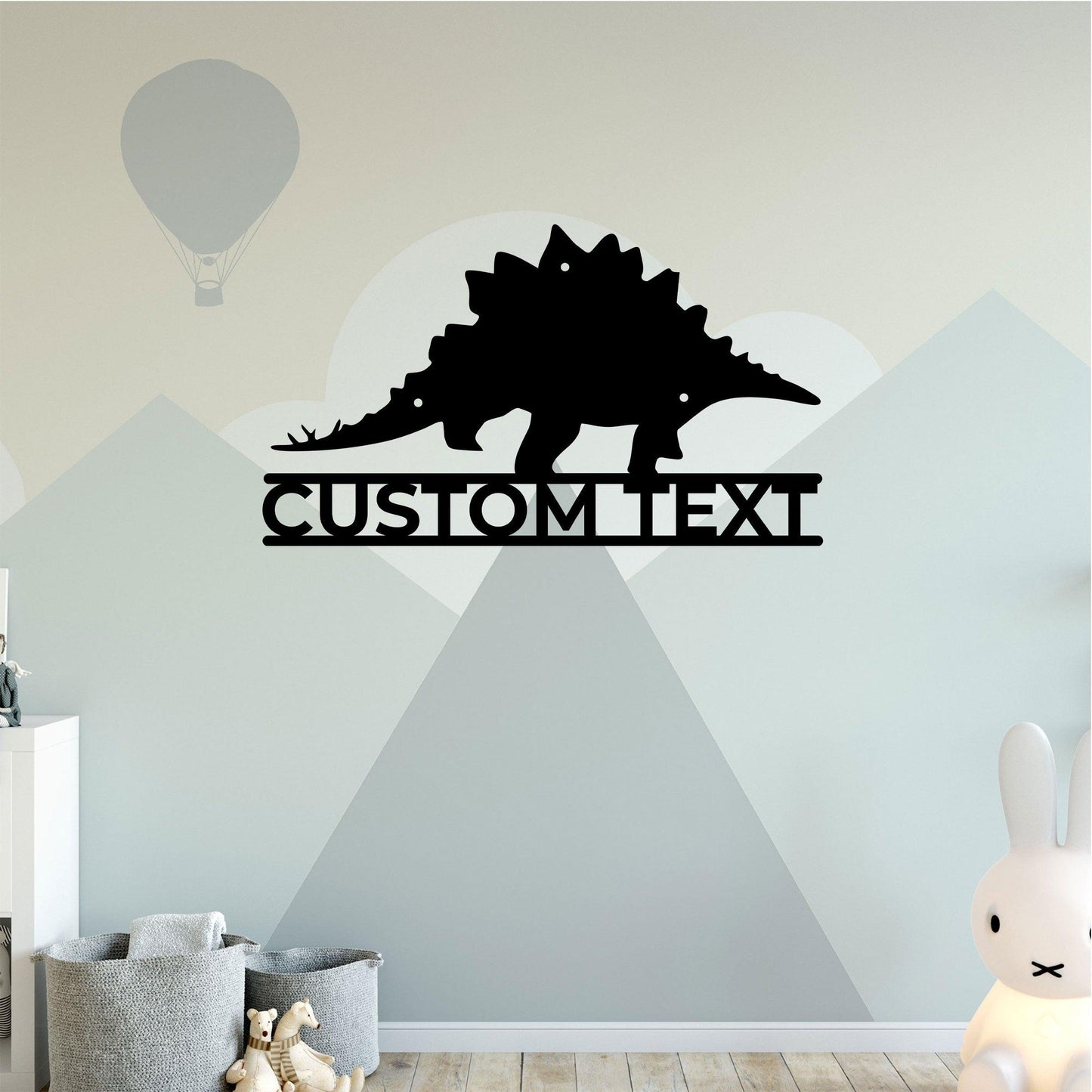 Dinosaur Stegosaurus Custom Name Metal Sign Wall Art - Mallard Moon Gift Shop