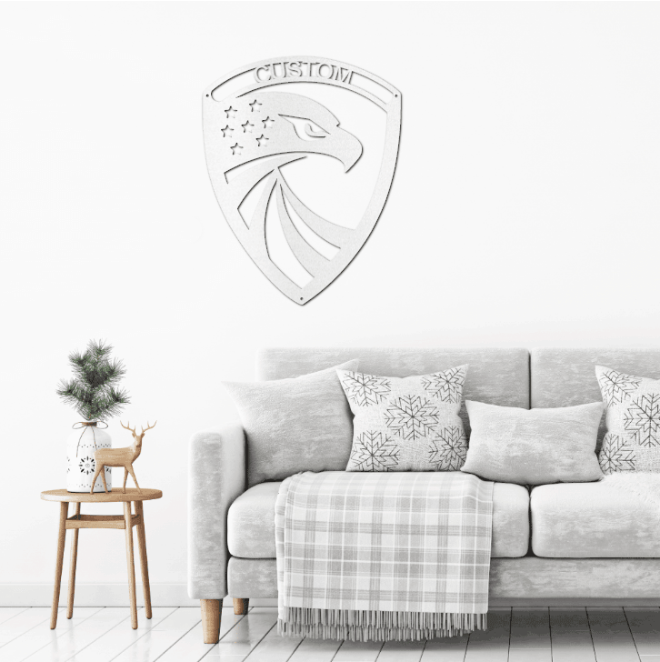 Eagle Custom Name Metal Art Wall Sign - Mallard Moon Gift Shop