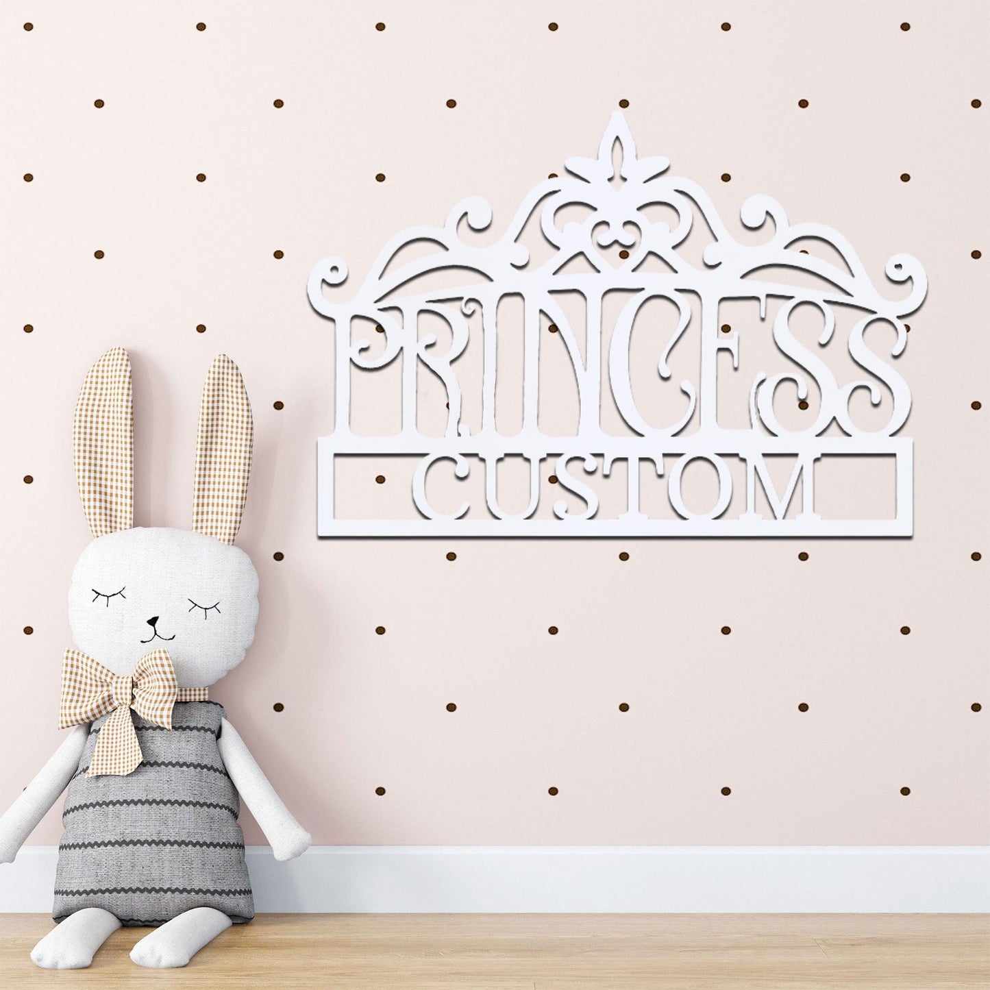 Princess Crown Personalized Metal Art Wall Sign - Mallard Moon Gift Shop