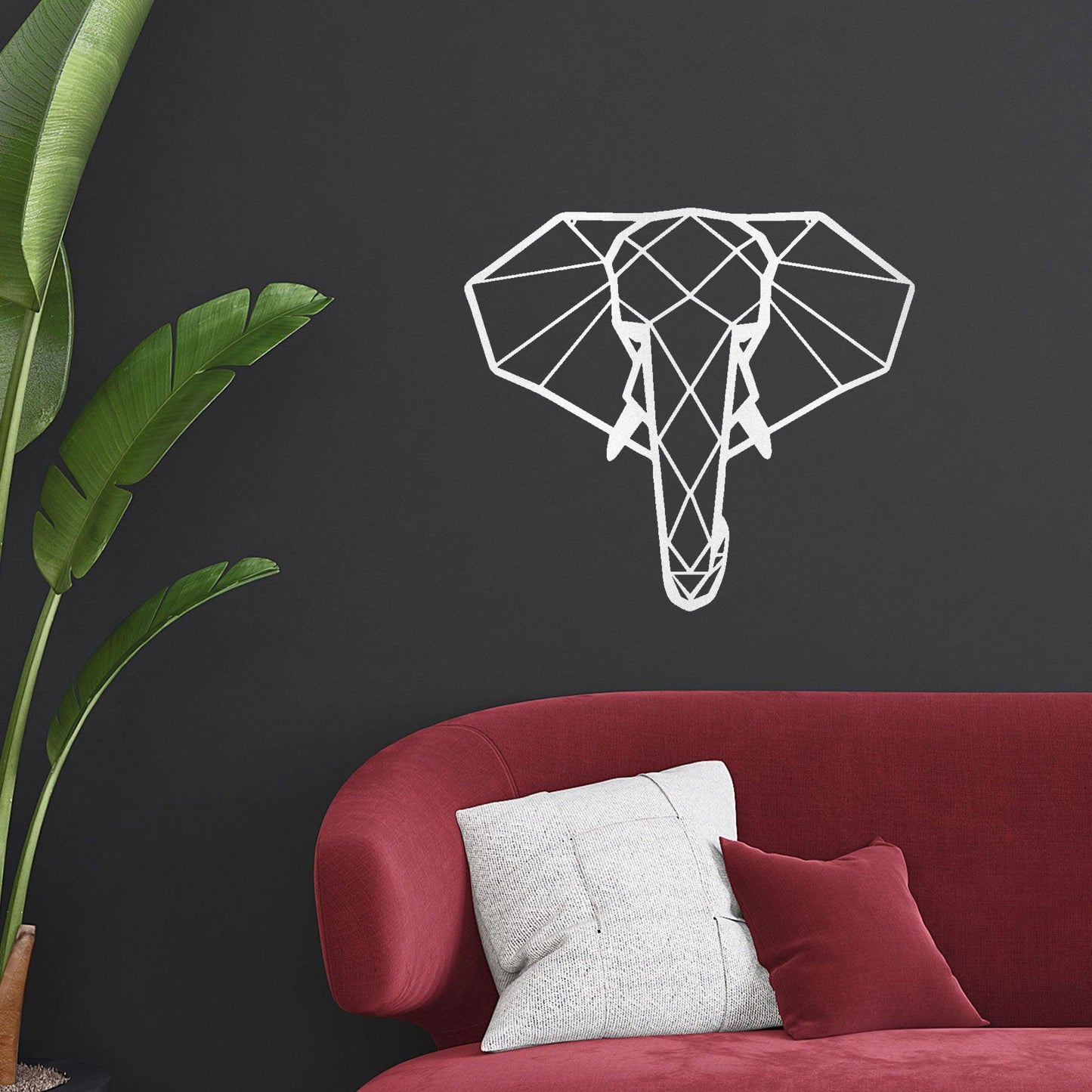 Geometric Elephant Indoor Outdoor Steel Wall Sign - Mallard Moon Gift Shop
