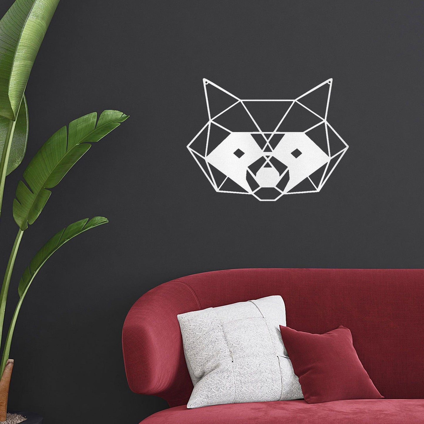 Geometric Raccoon Indoor Outdoor Steel Wall Sign - Mallard Moon Gift Shop