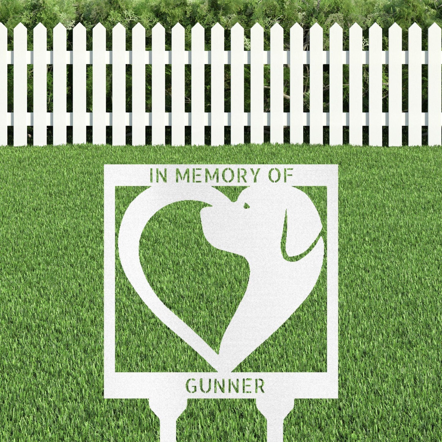 Dog Love Custom Address or Name Yard Garden Lawn Metal Stake Sign - Mallard Moon Gift Shop