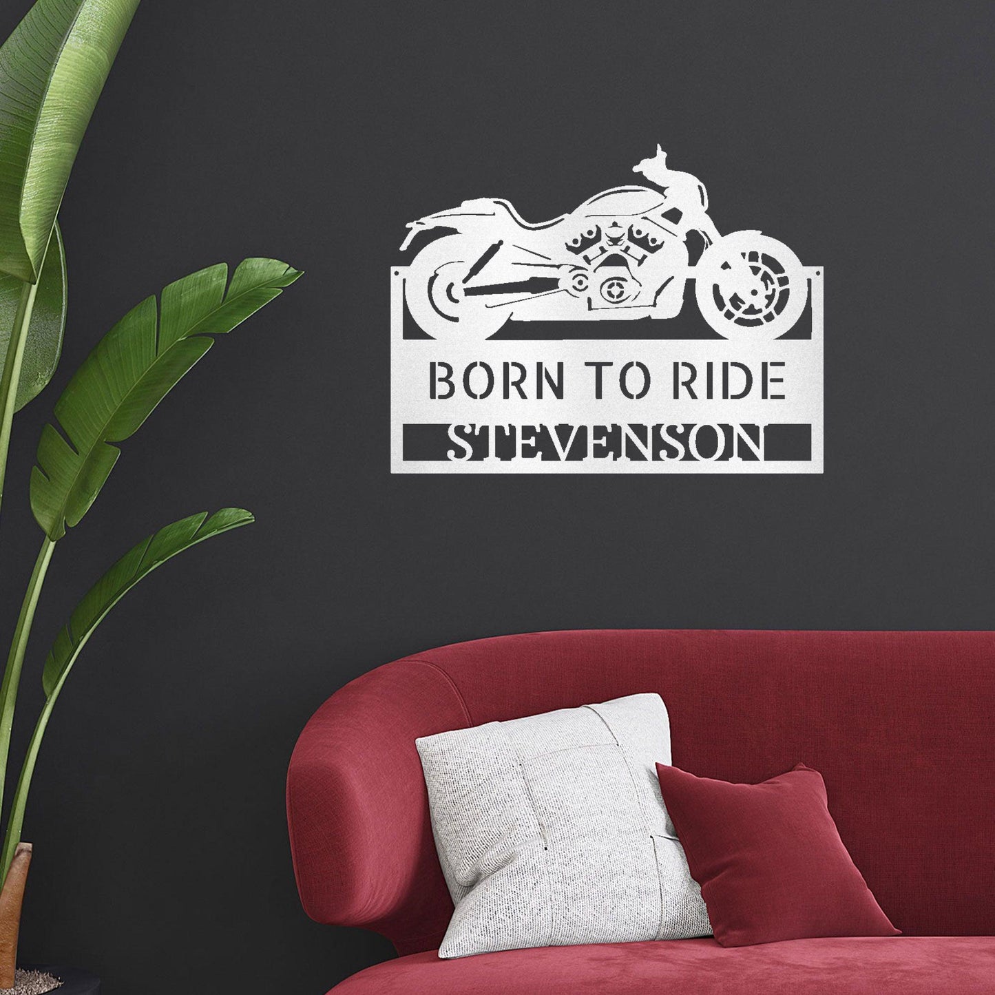 Motorcycle Cruiser Workshop Personalized Metal Wall Art Wall Sign - Mallard Moon Gift Shop