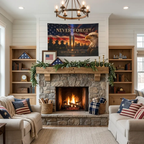 Twin Towers Patriotic Remembrance Flag, 9/11 Memorial Decor, Never Forget Double Sided Flag, September 11 Firefighter Tribute,