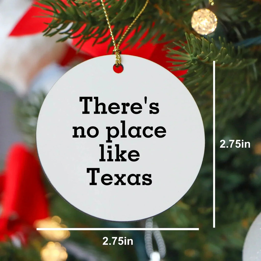 Texas Circle Ornament, There's No Place Like Texas, Funny Gifts for Texas Lovers, Texas Christmas Unique Gifts, Unique Ornament for Texas Fans, Gifts from Grandma