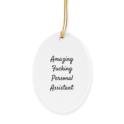 Funny Personal Assistant Circle Christmas Ornament - 'Amazing Personal Assistant' Birthday Appreciation Gift