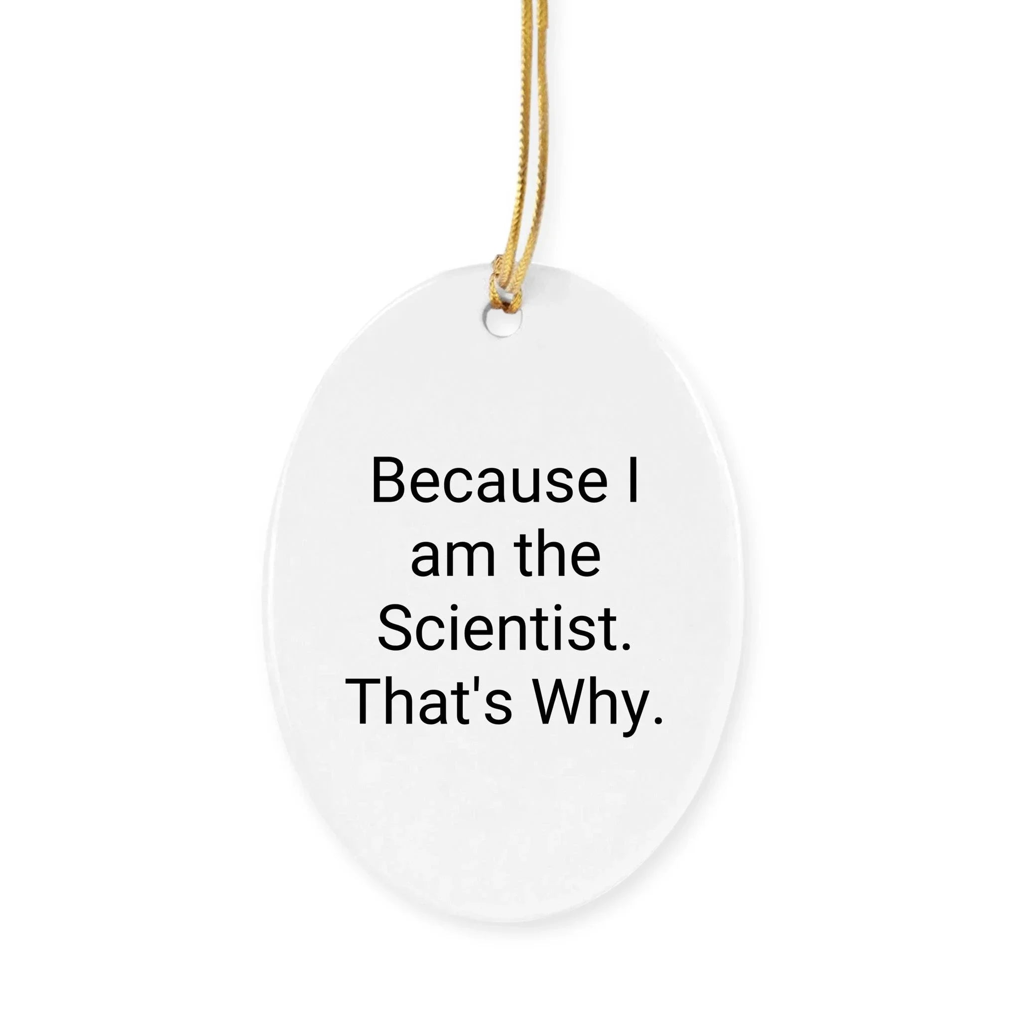 Funny Scientist Circle Ornament Because 'I Am The Scientist. That's Why.' - Christmas Unique
