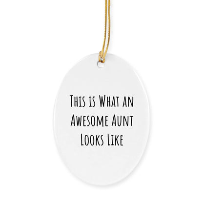 Funny Aunt Circle Ornament - This Is What An Awesome Aunt Looks Like Christmas Gifts