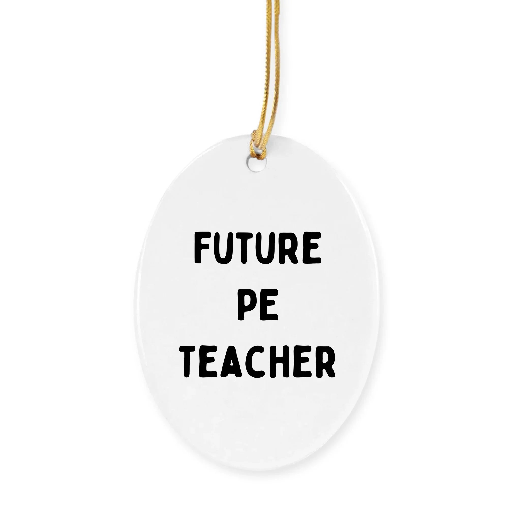 Funny Inspirational PE Teacher Circle Christmas Ornament, 'Future PE Teacher' Gifts