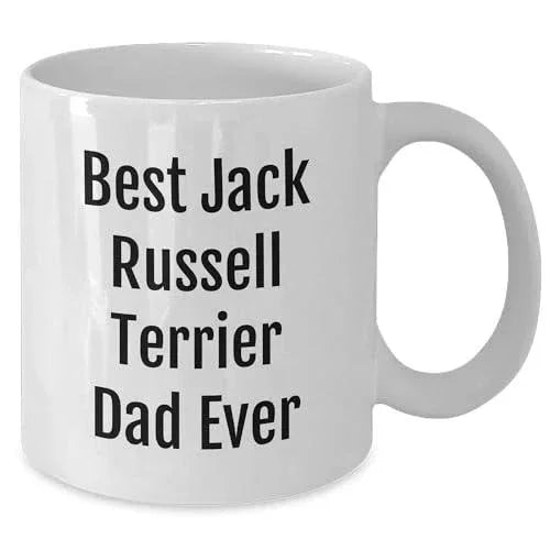 Funny Best Jack Russell Terrier Dad Ever White Coffee Mug Gifts for Him on Valentine's, Gifts from Mom or Friend to the Awesome Jack Russell Terrier Dog Lover