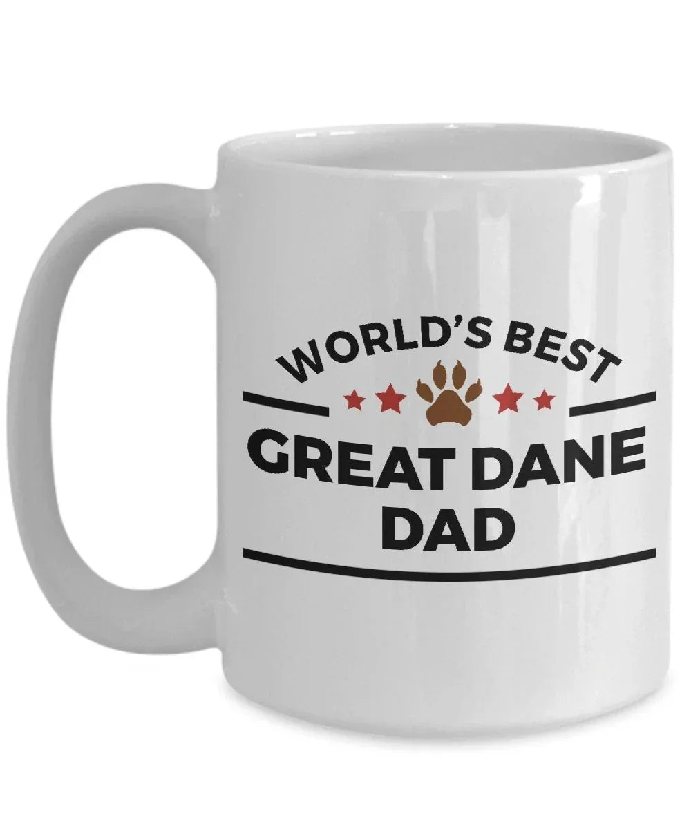 Spring Pet Products World's Best Great Dane Dad - Funny Great Dane Lover White Ceramic Mug, Gift for Dog Moms, Dads, and Pet Parents