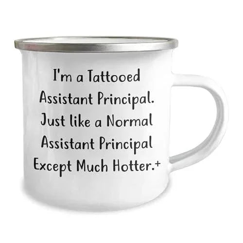 Spring Pet Products Funny Assistant Principal Gifts from Friends - 'I'm A Tattooed Assistant Principal...' Camping Mug for Men & Women on Mother's Day