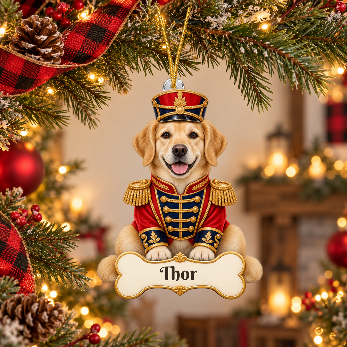 Personalized Nutcracker Dog Christmas Ornament from Photo, Custom Pet Portrait Acrylic Cutout, Nutcracker Soldier Holiday Dog Lover Gift