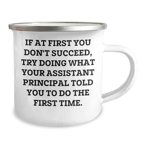 Assistant Principal Camping Mug, Funny Quote, Christmas Unique Gift for Men, Women, Coworkers, or Family