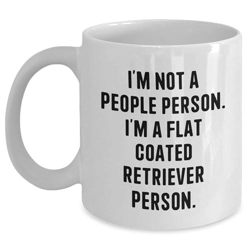 Flat-Coated Retriever Dog Lovers Christmas Unique Gifts, I'm Not A People Person, White Coffee Mug, Funny Quote, 11oz or 15oz Capacity, Ceramic Material, Microwave and Dishwasher Safe - Mallard Moon Gift Shop
