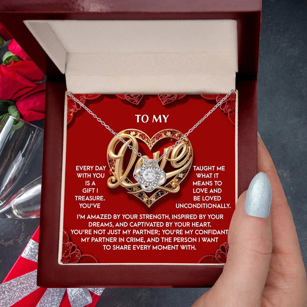 Romantic Valentine's Day, Anniversary, or Birthday Gift for Soulmate, Wife or Girlfriend Love Knot Pendant Necklace