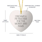 Funny PE Teacher Christmas Unique Gift for Men, Unique Heart Ornament from Family, Special PE Teacher Gifts for Christmas Season with Humor Quote