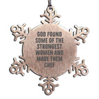 Funny Chef Snowflake Ornament Gifts from Men for Women Friends and Family, Inspirational Quote Chef Christmas Unique Ornaments Snowflake Decorations
