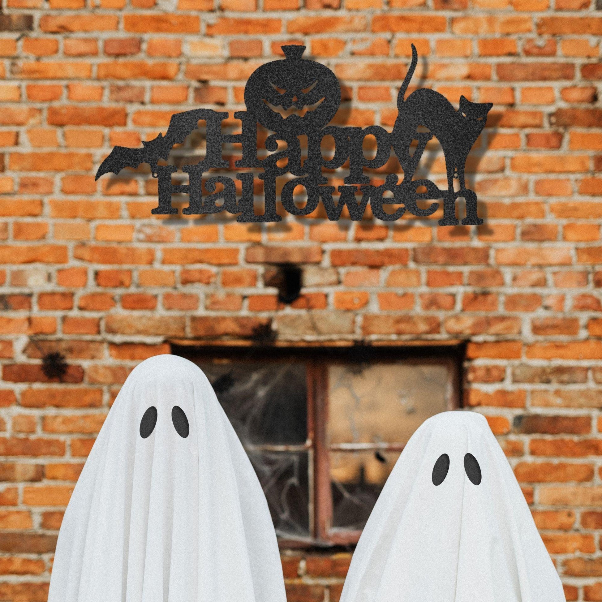 Happy Halloween Indoor Outdoor Steel Wall Sign - Mallard Moon Gift Shop