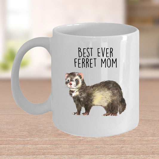 Ferret Best Ever Dad or Mom Custom Ceramic Coffee Mug - Mallard Moon Gift Shop