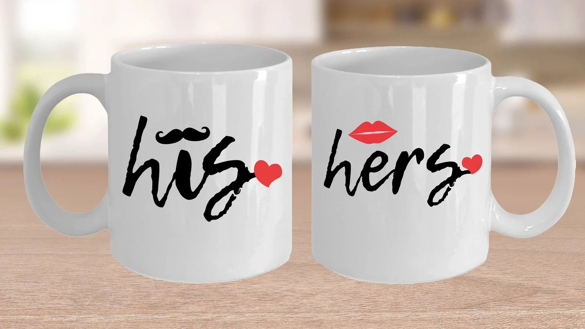 His and Hers Coffee Mug Set – Romantic Ceramic Mug Pair (11oz/15oz) for Couples, Anniversary, or Valentine’s Day