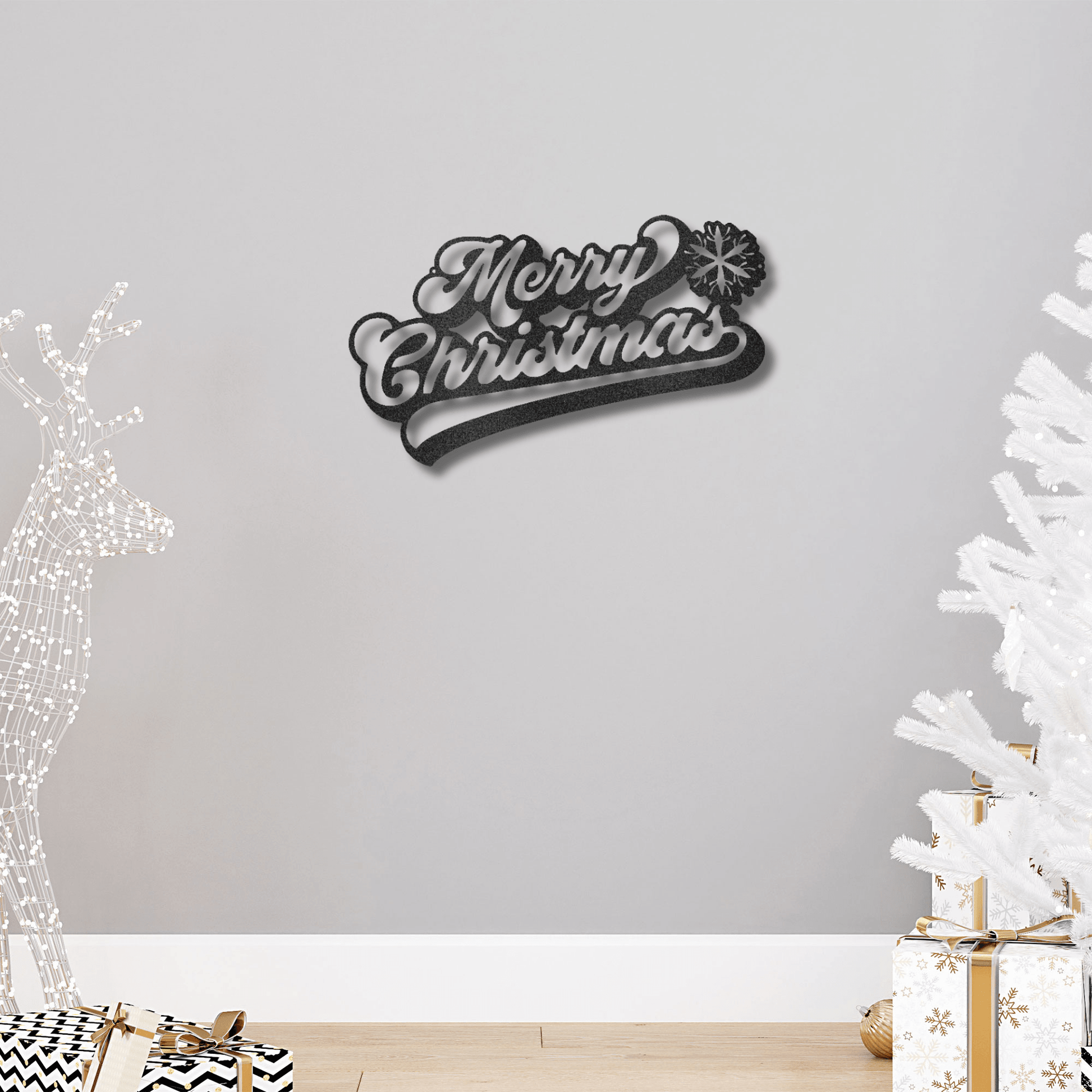 Classic "Merry Christmas" Metal Wall Sign - Bring Holiday Cheer to Any Room - Mallard Moon Gift Shop