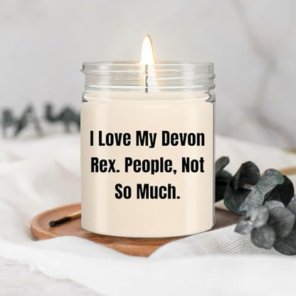 Devon Rex Cat Lover's 9oz Vanilla Soy Candle, Funny Quote Gifts from Men to Women Friends Family on Valentine's, Unique Devon Rex Cat Gifts - Mallard Moon Gift Shop