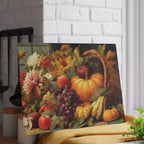 Autumn Harvest Glass Cutting Board — Cornucopia Pumpkins & Fall Fruit Kitchen Decor
